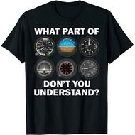 Funny Pilot Art Men Aviation Airline Pilot Instruments T-Shirt