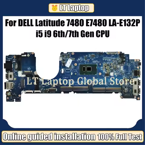 For DELL Trusted Laptop Motherboard LA-E132P Mainboard Latitude E7480 LA-E132P 0MJG06 0R0YRF 0MWGPY 