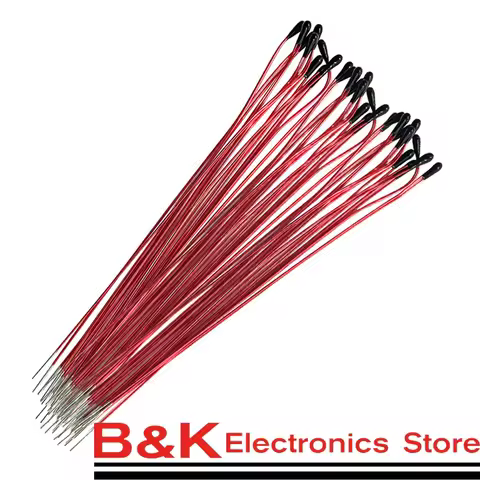 20PCS NTC Thermistor Thermal Resistor 1% MF52B 4.7K 5K 10K 50K 100K Probe strap wire B3950 B3435 Tem