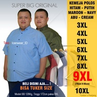 KEMEJA ICW Short Sleeve Shirt Jumbo BigSize 9L 9XL LD 150 160 Extra Large Navy Maroon Black White