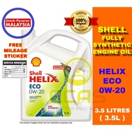 Shell Helix ECO 3.5L 0W20 Fully Synthetic Engine Motor Oil Pasaran Malaysia Enjin Minyak (550053937)