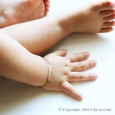 Custom Baby Name Bracelet Stainless Steel Adjustable Baby Toddler Child ID Bracelet Personalized Gir