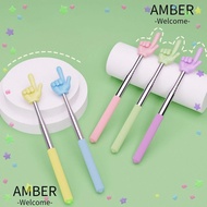 AMBER Finger Reading Sticks, Telescopic Rod Finger Design Teaching Pointer, Durable Stainless Steel 