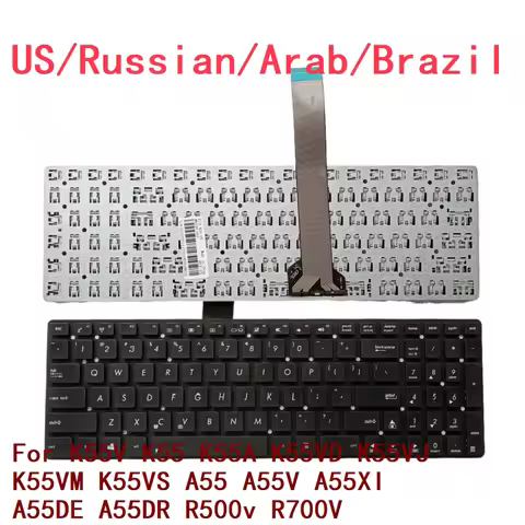 New US Russian Arab Brazil Laptop Keyboard For ASUS K55V K55 K55A K55VD K55VJ K55VM K55VS A55 A55V A