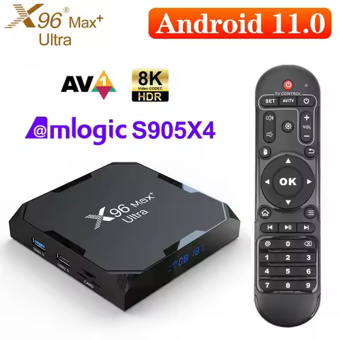 Android 11.0 X96 Max Plus Ultra TV Box Support Amlogic S905X4 5G Dual Wifi 4GB 32GB 64GB 8K Wifi BT 