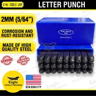 S-Ks Tools USA Steel Letter Punch 2mm 5/54 inch Marking Surface Tool 27 pieces A to Z w/ ampersand