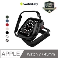 SwitchEasy魚骨牌 Apple Watch 8/7 Odyssey金屬保護殼/ 午夜黑/ 45mm