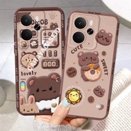 Realme 14 14T 5g 2025 C75 C75x Note 60 60x Softcase Protec Camera Cute Bear Motif Custom Casing