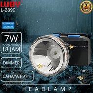 SENTER KEPALA LUBY L2899 / HEADLAMP LUBY L-2899 / LUBY 2899 / 7 WATT / CAHAYA PUTIH TAHAN HINGGA 18 