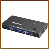 [chasoedivine.]  USB 3.0 Switch 10Gbps 2 Input 4 Output USB C Switch for Devices Share Printer, Scan