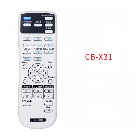 EPSON Projector Remote Control Compatible with 219863500 CB-E10 CB-E01 W06 52 X06E with ID Function 