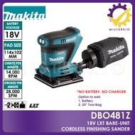 Makita DBO481Z, 18V Bare-Unit Cordless Finishing Sander Pad Size:112x102mm (No Battery, No charger)