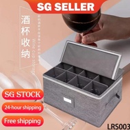 【SG stock Fast Shipping】Wine Glass Storage Can Holder 12 Glasss Or Red Folding Boxes Also Use For Cl
