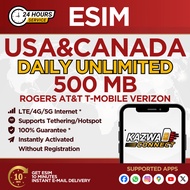 eSIM USA&Canada Daily Unlimited 500 MB Data | eSIM Activated Instantly