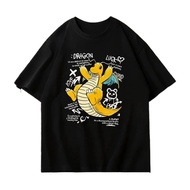 COD 2026MINISO Summer Pokémon Anime Dragonite Cotton Printed T-shirt Men Harajuku Casual Versatile S
