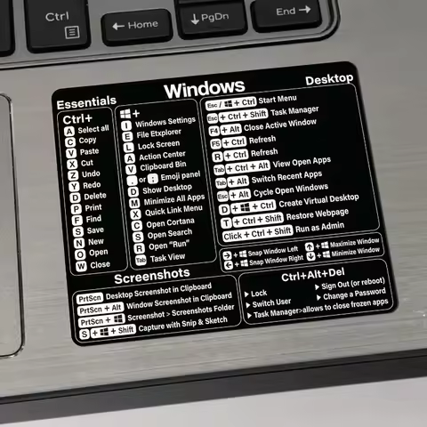 Transparent Laptop Keyboard Windows Shortcuts Stickers Vinyl Sticker for MacBook Air/Pro 13 16 inch 