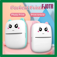 FJDTR Mini Printer Portable Thermal Printer Printer For Stickers Thermal Printer Without Ink Self-Ad