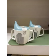 BORJA Smoke glass, white/biru Baby Sippy Cup Training Cup Sippy Cup Baby 6 Month Baby Water Bottle