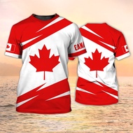 Canada T-Shirts Canadian Flag Emblem Maple Leaf 3D Print Streetwear Men Women Fashion Oversized T Sh