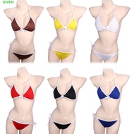 GIVEN Swimsuit Biquini Female  Women Halter Neck Strap Simple Bathing Suit