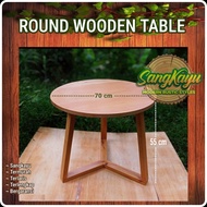 Round Wooden table 70 cm round Wooden table coffee table Wooden side table