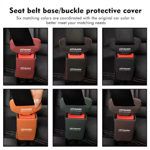 For Honda Car Badge Seatbelt Lock Buckle Plug Non-wear Protective Cover Mugen Civic Accord CRV Fit J