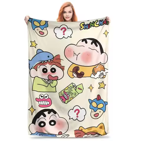 Crayon Shin-chans Cartoon Anime Print Blanket For Men Women Cozy Soft Throw Blankets for Sofa 50x60