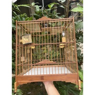 Self-assembled old bamboo crested bird cage frame, square shape, cheap crested bird cage, longchim B