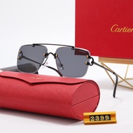 2022 Cartier New Luxury Fashion Polarized Cartier Sunglasses Unisex Retro Metal Frameless Sunglasses