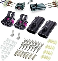 Edinstry 2PCS 3-Way Metri-Pack 150 Series 16V 14 Amps Sealed Connector w/20-22 AWG, Delphi Electroni