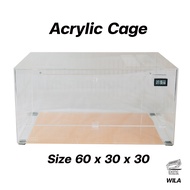 (โปรฯ ลด200) กรงอะคริลิค 60*30*30 cm. หนา 3 mm. สำหรับสัตว์เลี้ยง หนูแฮมสเตอร์ เม่นแคระ ดอร์เมาส์ B