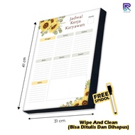 RHA GALLERY Wooden Whiteboard Schedule Employee Work Schedule Planner Schedule Board Aesthetic