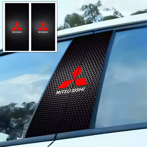 2Pcs Car B-Pillar Stickers Center Column Cover Decals Exterior Accessory For Mitsubishi 9 Ralliart X