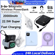 【SG】Magnetic Wireless Power Bank - 10000mAh/20000mAh Portable Charger 3 in1 22.5w Super Fast Chargin