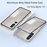 2025 Aluminium Alloy Metal Frame Case For Sony Xperia 1 VI Case Matte transparent Acrylic Back Cover