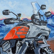 Harley Davidson Painting Pan America Motorcycle Original Art American Motorbike