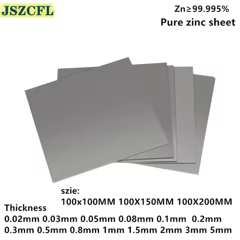 High Pure Zn≥99.995% Zinc sheet thickness 0.02mm - 5mm Zn Metal plate For science laboratory chemica