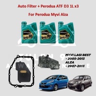 Perodua ATF D III D3 (3 Bottle) + ATF Service Set For Perodua Myvi / Alza