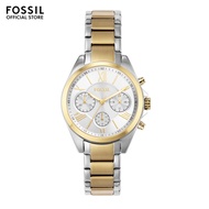 Fossil Women's Modern Courier Chronograph Watches ( BQ3849 ) - Quartz, Two Tone Case, 36 MM Round Di