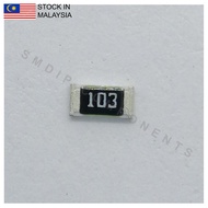 10PCS Taiwan-Grade 10k ±5%, 1206 SMD Resistor (103)