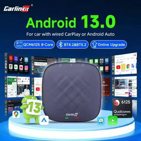 Android 13 CarlinKit Android Auto Wireless CarPlay AI TV Box QCM6125 8-Core Split Screen 64G 128G Fo