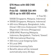 M1 Maxx (Geenet & Changi Mobile Merged) $70 Plan | 180 Days Validity | 500GB Monthly Data (SG/MY/ID)