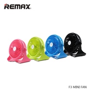 Clearance SALE - ลดล้างสต๊อค - ประกัน 1 เดือน : Remax พัดลม F3 F2 Portable พัดลมตั้งโต๊ะ ไม่มีแบตเตอรี่ No Battery กล่องบุบ Mini Fan 3-Mode Super Wind Cooling ปรับได้ 3 ระด
