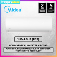 [FRAPPEY]🛠️ Midea Air Conditioner 1HP/1.5HP/2HP/2.5HP Non Inverter Ionizer R32 Aircond MSAG10CRN8/13CRN8/19CRN8/25CRN8) PWP Professional Aircond Installation