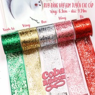 3 meters - 6.3cm wide glitter ribbon used to decorate parties, Christmas, Noel, Xmas, Christmas