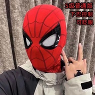 11💕 Ring Lone Spider-Man Mask Eye Movable Head Cover Electric Blink Mask Head Cover Movie Surroundin