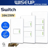 Wiseup Outlet Switch 3 Gang Outlet 2 Gang Outlet Wall Socket Electrical Home Outlet Wall for Home