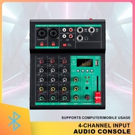 4-Channel Portable USB Mixing Console Digital Audio Mixer Supports BT Connection for Studio Recording Network Live Broadcast DJ