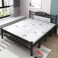 Folding Bed Single Simple Double Foldable Bed Portable Bed Folding Bed Foldable Bed with Mattress So