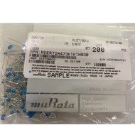 MURATA 0.047 Uf 100v X7R L/S = 5mm Multi-Layer Ceramic Capacitor Rder72a473k1h03b